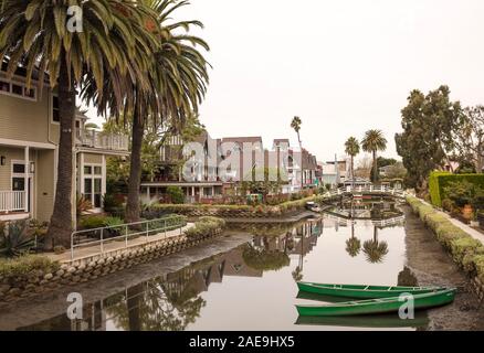 Canal nella Venezia zona di Los Angeles, California, Stati Uniti d'America Foto Stock