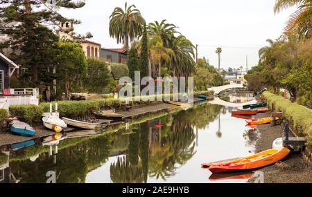 Canal nella Venezia zona di Los Angeles, California, Stati Uniti d'America Foto Stock