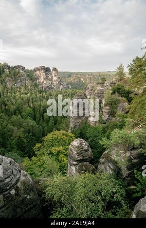 Lo splendido paesaggio di Sassonia, Tedesco Foto Stock