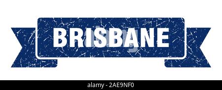 Nastro di Brisbane. Blue Brisbane grunge segno di banda Illustrazione Vettoriale