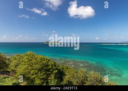 Paradise beach vista in Carriacou, Grenada Foto Stock
