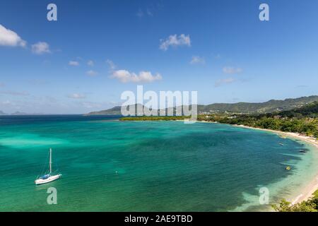 Paradise beach vista in Carriacou, Grenada Foto Stock