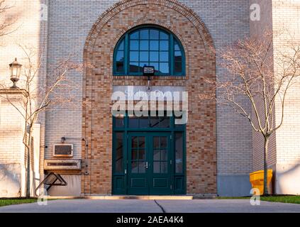 L'ingresso alla Sala Skibo Palestra sul campus della Carnegie Mellon University di Pittsburgh, in Pennsylvania, STATI UNITI D'AMERICA Foto Stock