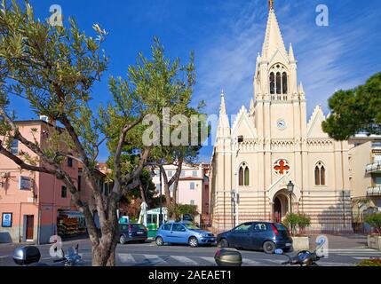 Chiesa Ave Maris Stella a Borgo Marina, chiesa presso il lungomare di Porto Maurizio, Imperia, Liguria, Italia Foto Stock