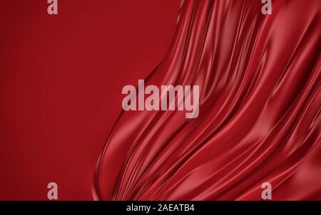 Ondulato rosso il colore di sfondo splash, elegante design di classe. 3D render Foto Stock
