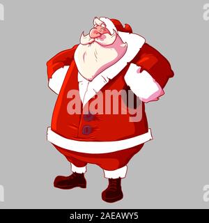 Vettore colorato Babbo natale vacanze fumetto illustrazione di carattere Illustrazione Vettoriale