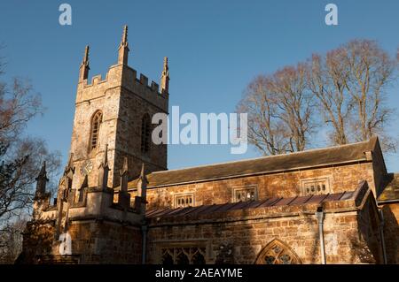 San Pietro ad Vincula chiesa in inverno, Sud Newington, Oxfordshire, England, Regno Unito Foto Stock