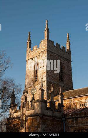San Pietro ad Vincula chiesa in inverno, Sud Newington, Oxfordshire, England, Regno Unito Foto Stock