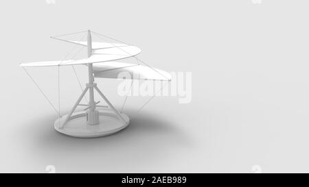 3D rendering di da Vinci elicottero isolato in sfondo per studio Foto Stock
