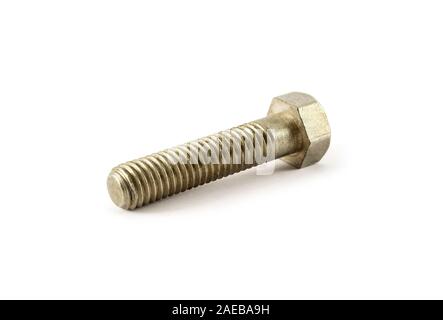 Vite di ferro di close-up isolato su bianco Foto Stock