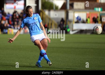 Kingston Upon Thames, Regno Unito. 08 Dic, 2019. Janine Beckie del Manchester City Le donne in azione. Barclaycard FA Womens superleague, Chelsea donne v Manchester City le donne al Cherry Red Records Stadium di Kingston upon Thames, Surrey, domenica 8 dicembre 2019. Questa immagine può essere utilizzata solo per scopi editoriali. Solo uso editoriale, è richiesta una licenza per uso commerciale. Nessun uso in scommesse, giochi o un singolo giocatore/club/league pubblicazioni. pic da Steffan Bowen/Andrew Orchard fotografia sportiva/Alamy Live news Credito: Andrew Orchard fotografia sportiva/Alamy Live News Foto Stock