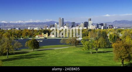 Denver Colorado Skyline Ampio angolo Foto Stock