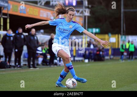 Kingston Upon Thames, Regno Unito. 08 Dic, 2019. Jill Scott del Manchester City Le donne in azione. Barclaycard FA Womens superleague, Chelsea donne v Manchester City le donne al Cherry Red Records Stadium di Kingston upon Thames, Surrey, domenica 8 dicembre 2019. Questa immagine può essere utilizzata solo per scopi editoriali. Solo uso editoriale, è richiesta una licenza per uso commerciale. Nessun uso in scommesse, giochi o un singolo giocatore/club/league pubblicazioni. pic da Steffan Bowen/Andrew Orchard fotografia sportiva/Alamy Live news Credito: Andrew Orchard fotografia sportiva/Alamy Live News Foto Stock