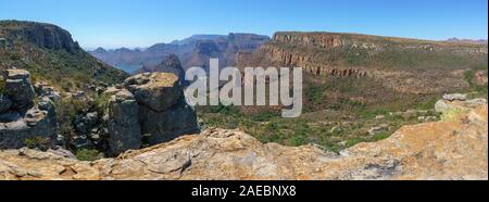 Escursionismo il sentiero di leopard nel blyde river canyon - Mpumalanga in Sudafrica Foto Stock