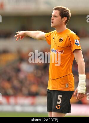 Il 10 marzo 2012. Calcio - Premiership - Wolverhampton Wanderers Vs Blackburn Rovers. Richard Stearman di Wolverhampton Wanderers. Fotografo: Paolo Roberts/Oneuptop/Alamy. Foto Stock