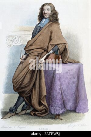 Portrait de Pierre Bayle, philosophe et ecrivain francais (1647-1706) - in 'Le Plutarque francais", par Mennechet, 1844-47 Foto Stock