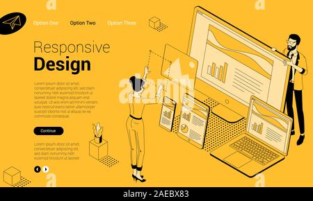 Concetto di vettore per reattivo web design Illustrazione Vettoriale
