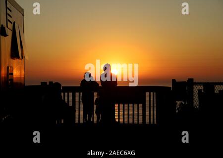 Tramonto a California di San di stato Elijo Beach Foto Stock