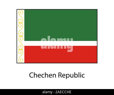 Bandiera della Repubblica cecena in colori ufficiali Illustrazione Vettoriale