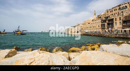 Jaffa (Yaffo, Giaffa) è una delle più antiche città portuali nella terra di Israele e il Mediterraneo. Foto Stock