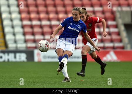 Leigh, Regno Unito. 08 Dic, 2019. LEIGH, Inghilterra - 8 dicembre in azione durante la Barclaycard FA DONNA Super League match tra Manchester United e Everton a Leigh Sport Stadium, Leigh domenica 8 dicembre 2019. (Credit: Eddie Garvey | MI News) La fotografia può essere utilizzata solo per il giornale e/o rivista scopi editoriali, è richiesta una licenza per uso commerciale Credito: MI News & Sport /Alamy Live News Foto Stock