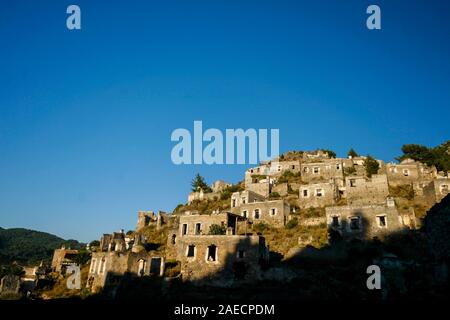 Antica città di Kayaöy, Fethiye Muğla Foto Stock