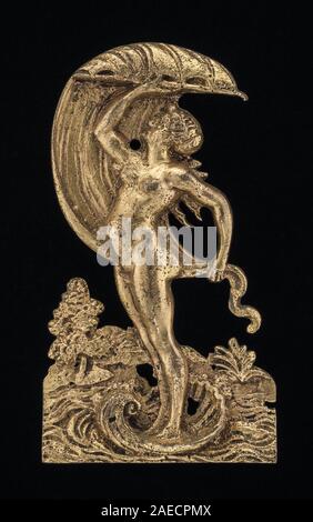Questo dipinto tedesco della metà del XVI secolo raffigura fortuna, la personificazione della fortuna, mostrandola con una ruota, circondata da simboli allegorici, che illustrano l'iconografia rinascimentale. Foto Stock
