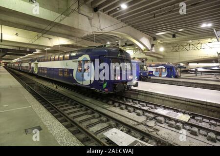 La stazione di Montparnasse in sciopero, Parigi Foto Stock