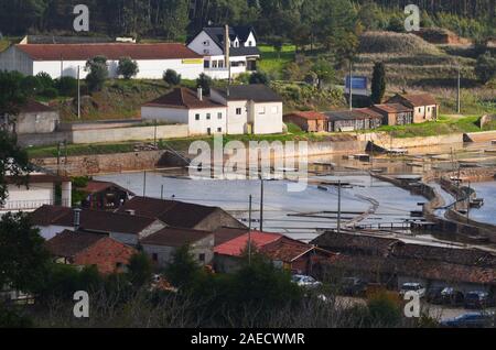 Entroterra artigianale per la produzione di sale in Rio Maior, Santarem distretto (Portogallo centrale) Foto Stock