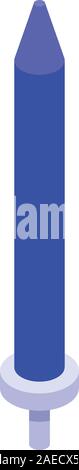 Candela blu icona, stile isometrico Illustrazione Vettoriale