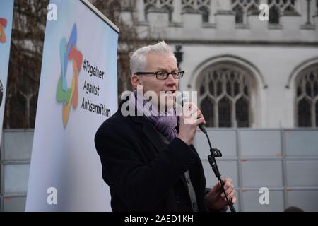 Insieme contro l' antisemitismo di dimostrazione in piazza del Parlamento domenica 8 dicembre 2019 cinque giorni prima delle elezioni generali. Foto Stock