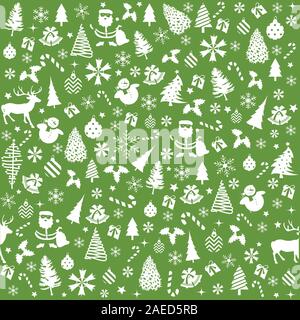 Natale sfondo verde, seamless tiling, con una grande scelta di incarto per modello di carta Illustrazione Vettoriale