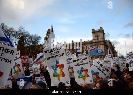 Insieme contro l' antisemitismo di dimostrazione in piazza del Parlamento domenica 8 dicembre 2019 cinque giorni prima delle elezioni generali. Foto Stock