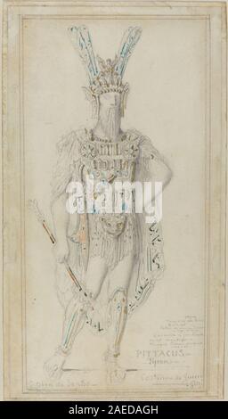 Pittaco il tiranno in costume di guerra, dipinto da Gustave Moreau nel 1883, raffigura la figura storica che indossa abiti militari, illustrando pittura accademica, costume e ritrattistica francese del XIX secolo. Foto Stock