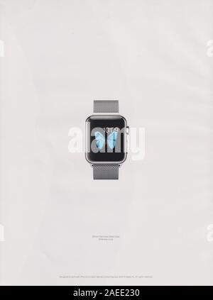 Poster pubblicitari Apple Guarda serie 1 in magazzino carta dal 2015 anno, pubblicità creative Apple 2010s annuncio Foto Stock