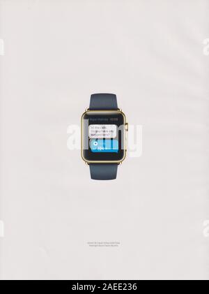 Poster pubblicitari Apple Guarda serie 1 in magazzino carta dal 2015 anno, pubblicità creative Apple 2010s annuncio Foto Stock