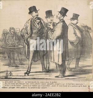 J'ai acheté un tonneau de vin, creato da Honoré Daumier nel XIX secolo, è una litografia raffigurante una figura che trasporta o acquista una botte di vino. Il lavoro enfatizza la vita quotidiana, l'interazione sociale e le tecniche di incisione francesi del XIX secolo. Foto Stock