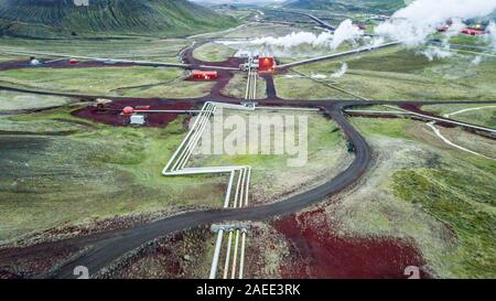 Krafla Power Plant, Kröflustöð, Icleand Foto Stock