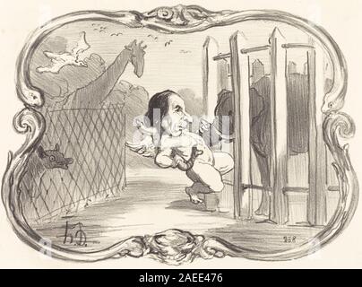 Una litografia di Honoré Daumier del 1851 intitolata "Les Malheurs du chimiste Dumas" raffigurante un chimico che affronta incidenti o incidenti in un laboratorio. L'opera enfatizza le attrezzature di laboratorio, la reazione umana e la pratica scientifica nella Francia del XIX secolo. Foto Stock
