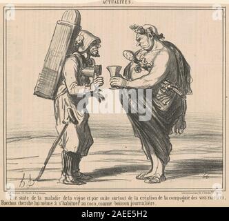Honoré Daumier, Par suite de la maladie de la vigne, secolo XIX Par suite de la maladie de la vigne; xix secolo data Foto Stock