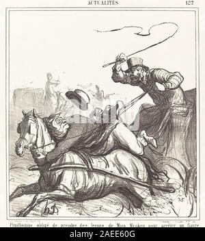 Honoré Daumier, Prudhomme obligé de prendre des leçons, 1867 Prudhomme obligé de prendre des leçons...; 1867data Foto Stock