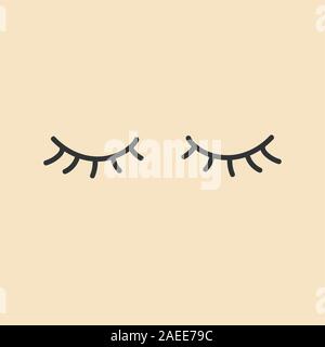Le ciglia. Gli occhi chiusi. icona vettore. Illustrazione Vettoriale