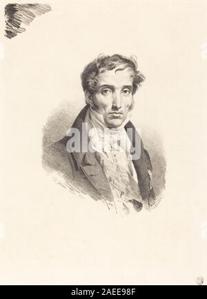 Pierre Guerin di Horace Vernet, 1830 anni, raffigura un ritratto del pittore francese Pierre Guerin, catturando tratti facciali, espressioni e realistico stile di ritrattistica del XIX secolo. Foto Stock