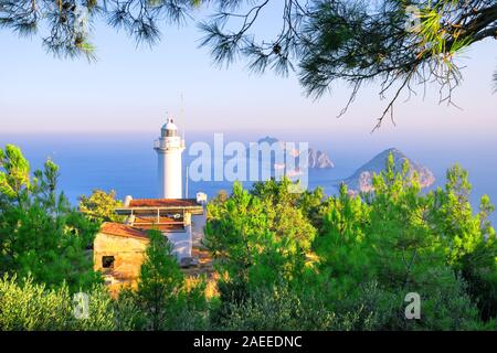 Capo Gelidonia faro nel mare Mediterraneo Foto Stock