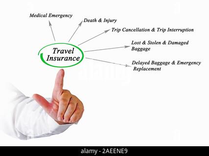 Schema di assicurazione di viaggio Foto Stock