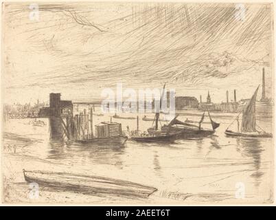 James McNeill Whistler, la mattina presto, Battersea, 1861 mattina presto, Battersea; 1861data Foto Stock