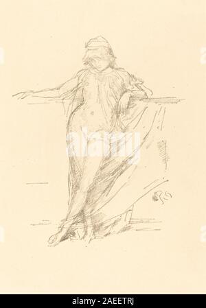 James McNeill Whistler, poco figura drappeggiata, pendente, 1893 poco figura drappeggiata, Inclinazione; 1893data Foto Stock