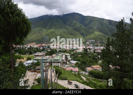 Antenna, visualizzare, capitale, città Thimphu, Bhutan, Asia Foto Stock