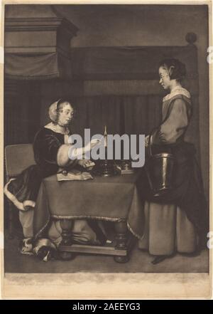 James Watson dopo Gabriel Metsu, la femmina corrispondente, 1771 La femmina corrispondente; 1771data Foto Stock