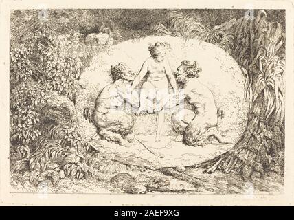 Jean-Honoré Fragonard, Ninfa supportato da due satiri (Nymphe s'asseyant sur les mains de deux satire), 1763 Nymph supportato da due satiri (Nymphe s'asseyant sur les mains de deux satire); 1763data Foto Stock